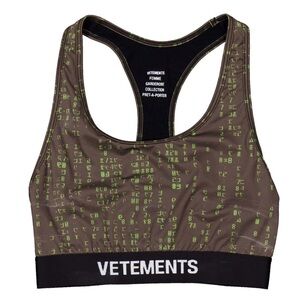 NWT VETEMENTS GREEN CODE SPORTS BRA
